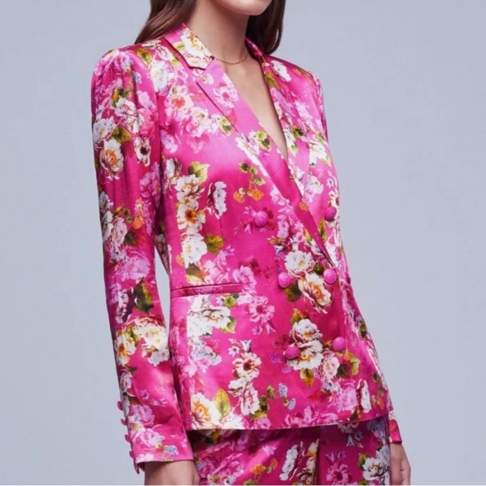 L'Agence Colin Pink Floral Blazer Jacket Size 4 NWOT